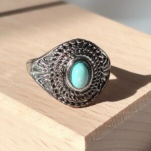 Vintage Turquoise Silver-tone Ring